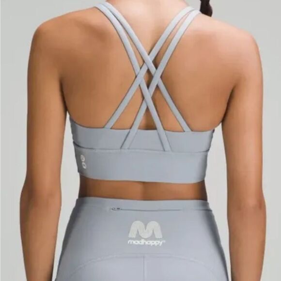 LULULEMON x MADHAPPY | Energy Longline Bra Light Blue Collab Women’s Size 4 - Picture 5 of 14